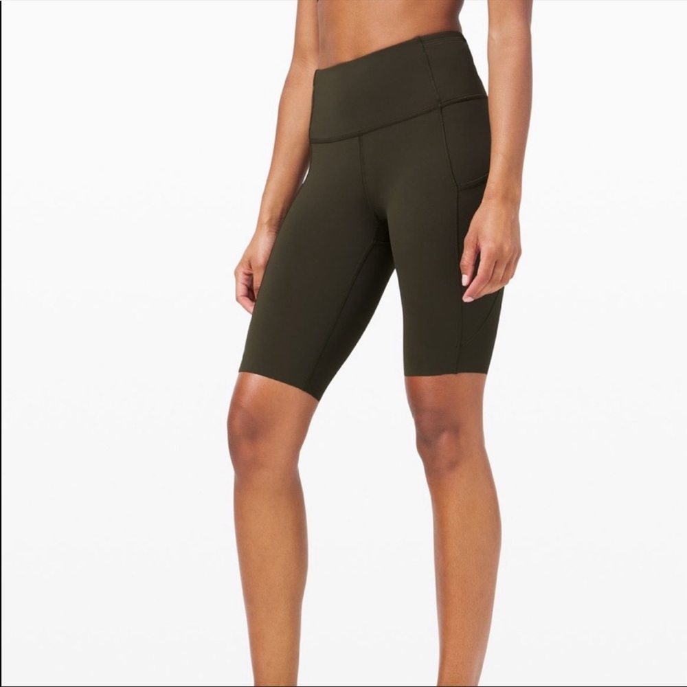 Lululemon 10” black biker shorts size 4